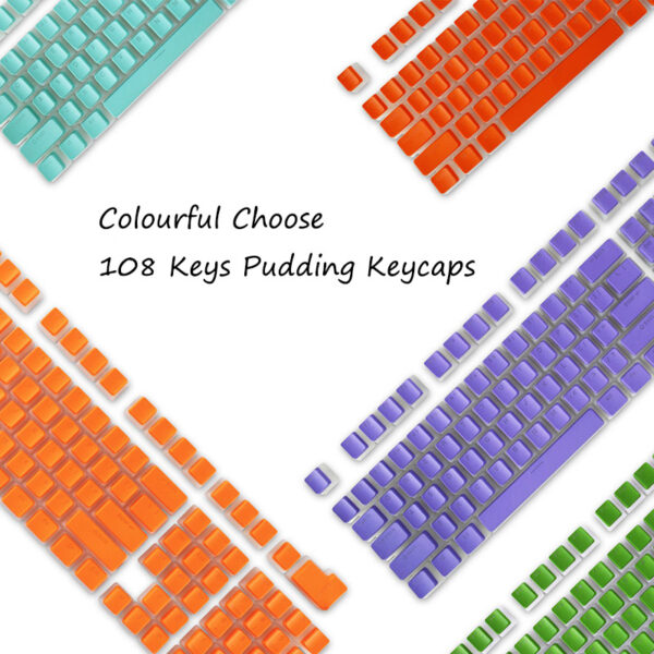 OEM Profile PBT Keycaps 108 Keys Pudding Keycap For Cherry MX Switch Mechanical Keyboard kit RGB Gamer backlit Keyboards Switch